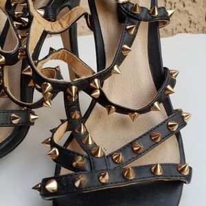 Forever 21 Gold Spike Cocktail Heels